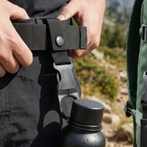 Water Bottle Buckle Hook Set of 2 with Nylon Clip for Securing Bottles to Belts Bags and Packs During Outdoor Activities